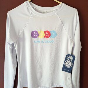 Life is Good Women's Long Sleeve Sunshirt UPF 50+ Starfish Design *NEW* M - XL
